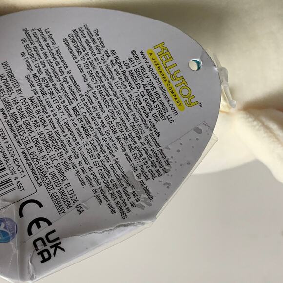 Squishmallows Charlie Bull Terrier Dog 8" Plush Black Eye White Pup Soft Puppy - Picture 11 of 16